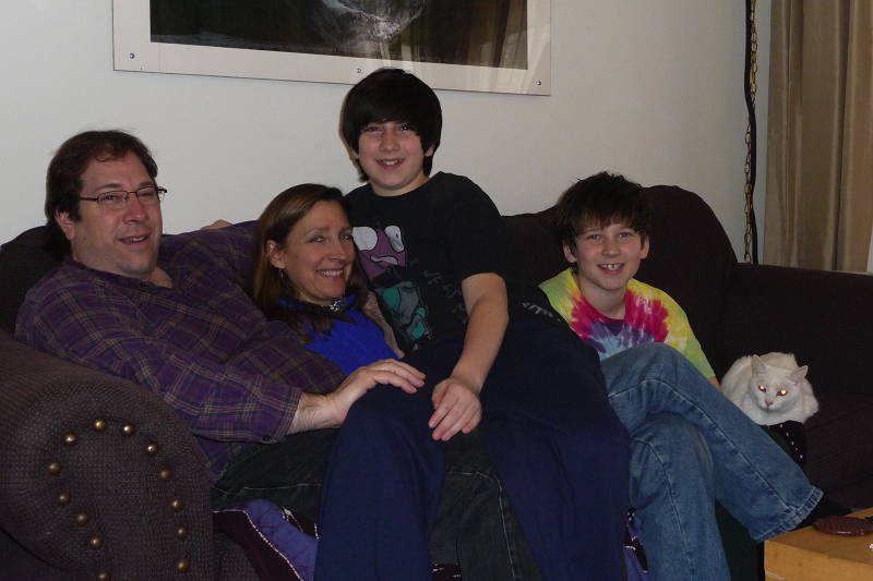 Dave, Kathie & the boys on the couch Dave, Kathie & the boys on the couch